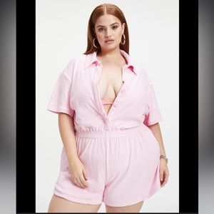 Good American Terry Romper Pink